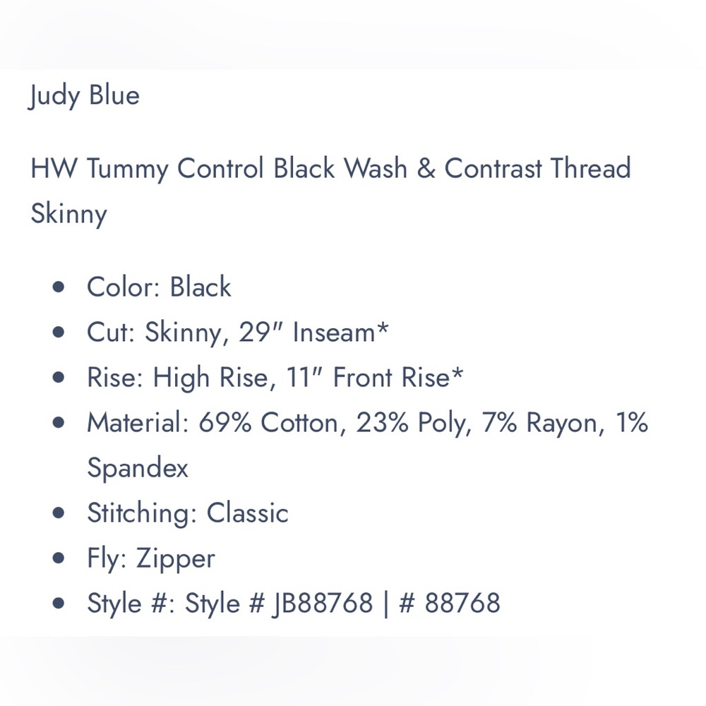 Judy Blue: High-Rise Tummy Control Skinny Fit Denim NWOT - Picture 5 of 12